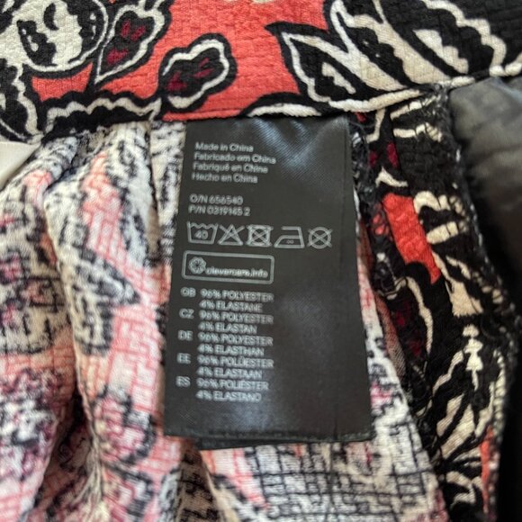 Pretty floral pink black white size 2 knee length H&M - Picture 6 of 7